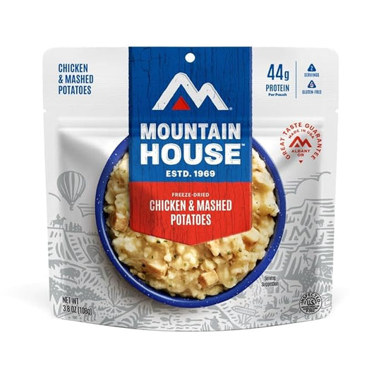 Mountain House GlutenFree Chicken & Mashed Potatoes FreezeDried Food for Camping, 12 Servings, 30Year ShelfLife