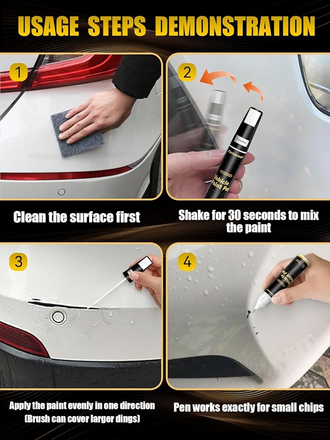 (085) Eminent White Pearl Touch Up Paint Compatible with Lexus, Exact Match Car Paint Pen Automotive Scratch Repair Remover Kit Quick & Easy Solution for Vehicle Chips and Nicks