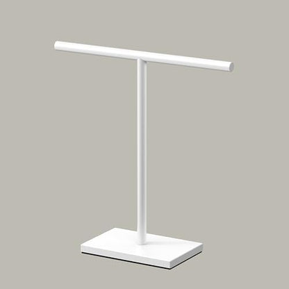 Gatco 1444W, Modern Rectangle Base Freestanding Countertop Towel Holder, Matte White / 10.50" W x 11.13" H T-Shape Style Countertop Hand Towel Holder for Bathroom, Kitchen/Fingertip Towel Rack