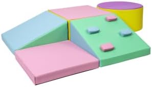 GarveeLife Foam Climbing Blocks for Toddlers, Waterproof Toddler Climbing Toys, Baby Jungle Gym Indoor Lightweight, Easy to Clean Foam Play Gym 5PCS