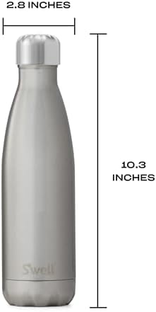 S'well Stainless Steel Water Bottle - 17 Fl Oz - Silver Lining - Triple-Layered Vacuum-Insulated Containers Keeps Drinks Cold for 36 Hours and Hot for 18 - BPA-Free - Perfect for the Go