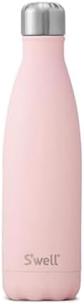 S'well Stainless Steel Water Bottle - 17 Fl Oz - Pink Topaz - Triple-Layered Vacuum-Insulated Containers Keeps Drinks Cold for 36 Hours and Hot for 18 - BPA-Free - Perfect for the Go