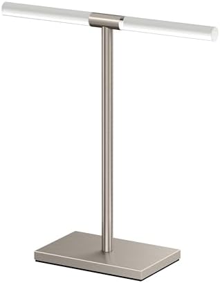 Gatco 1344SN Modern Freestanding Countertop Towel Holder, Satin Nickel Acrylic T-Shape Hand Towel Rack for Bathroom & Kitchen, Decorative Towel Organizer for Vanity, Sink & Countertop