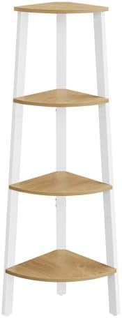 VASAGLE 4-Tier Corner Shelf Stand, Modern Ladder Shelf