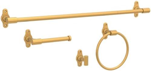 Franklin Brass Calloway (1-Pack) 18'' Towel Rack w/ 6" Extender for Bathroom Satin Gold Towel Bar for Bathroom Wall Mounted Towel Holder Rod CLWY26-SG