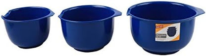 Glad Mixing Bowls | Pour Spout | Non-Slip Base | BPA Free | Blue | 3 Piece Set, Pack of 6