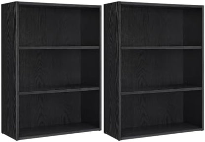 VASAGLE Set of 2 3-Tier Open Bookshelves, 23.6 Inches Wide