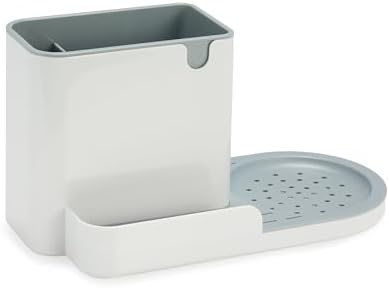 Amazon Basics Kitchen Sink Caddy Organizer for Sponge and Brush Storage, Large, White