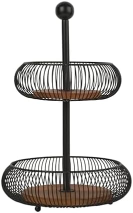 Gourmet Basics by Mikasa Westfield Fruit Kitchen Bathroom Storage Basket, 2 Tier