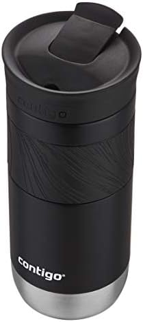 Contigo Byron Vacuum-Insulated Stainless Steel Travel Mug with Leak-Proof Lid Reusable Coffee Mug or Water Bottle BPA-Free 16oz Licorice Keeps Beverages Hot for 6 Hours or Cold for 12 Hours