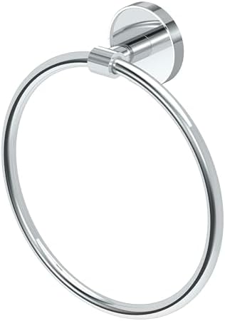 Gatco 5552 Sky Towel Ring | Modern Hand Towel Holder for Bathroom | Stylish Decorative Hardware, Heavy Duty Metal, EZ Ancor Mounting | Chrome