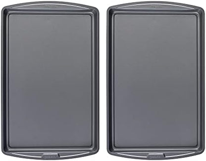 GoodCook Everday Nonstick Carbon Steel 17 x 11-Inch Baking Sheet Set, 2 Pack – Medium Sized Cooking Pans, Bakeware Set, Cookie Sheets for Baking, Oven Pan Set
