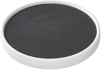 Copco 15 Inch Non-Skid Lazy Susan Turntable Organizer for Cabinet, Pantry, Refrigerator - Charcoal Gray, Smooth-Glide Ball Bearings, Raised Rim