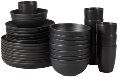 Gibson Home Plates and Bowls Set, 32 Piece Wheat Straw Dinnerware for 8
