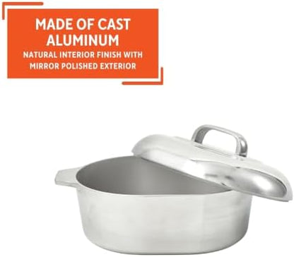 IMUSA USA Heavy Duty Cajun Oval Aluminum Roaster 15, Silver