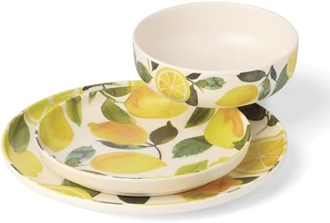Oneida 24 Seven Lemon Melamine 12-Piece Dinnerware Set for 4