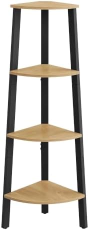 VASAGLE 4-Tier Corner Shelf Stand, Modern Ladder Shelf