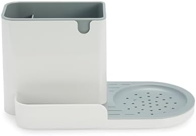 Amazon Basics Kitchen Sink Caddy Organizer for Sponge and Brush Storage, Large, White