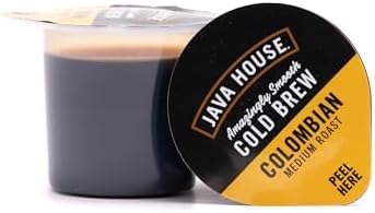 Java House Cold Brew Coffee, Colombian Medium Roast Coffee Concentrate Liquid Pods - 1.35 Fluid Oz (Pack of 60) Enjoy Hot or Iced