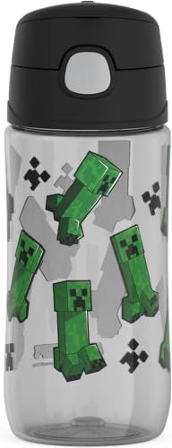 THERMOS FUNTAINER 16 Ounce Plastic Hydration Bottle with Spout, MINECRAFT (Pack of 6)