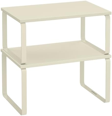 SONGMICS Cabinet Organizer Shelf, Set of 2 Spice Rack, Kitchen Storage