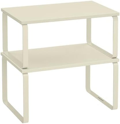 SONGMICS Cabinet Organizer Shelf, Set of 2 Spice Rack, Kitchen Storage