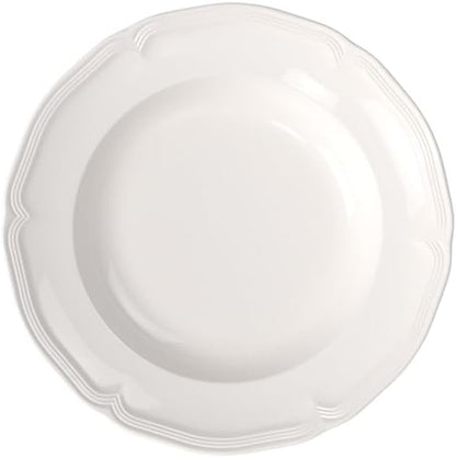 Villeroy & Boch Manoir Pasta Bowl/Soup Plate, 9 in, Premium Porcelain, White