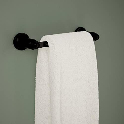 Delta Saylor (1-Pack) 8'' Towel Rack for Bathroom Matte Black Towel Bar for Bathroom Wall Hand Towel Holder Rod Wall Mounted Kitchen Towel Holder 73508-BL