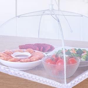 JULBEAR 4 Pcs Extra Large Mesh Food Cover Tent Umbrella Food Screen Covers