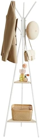 VASAGLE Coat Rack Freestanding, Hall Tree with 2 Shelves