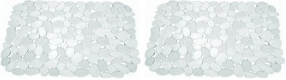 iDesign Pebblz Large Plastic Sink Grid, Non-Skid Dish Protector Mat for Kitchen, Bathroom, Basement, Garage, 11.75" x 15.75" - Clear (Pack of 2)