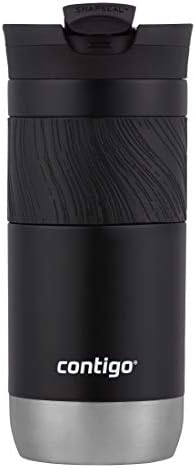 Contigo Byron Vacuum-Insulated Stainless Steel Travel Mug with Leak-Proof Lid Reusable Coffee Mug or Water Bottle BPA-Free 16oz Licorice Keeps Beverages Hot for 6 Hours or Cold for 12 Hours
