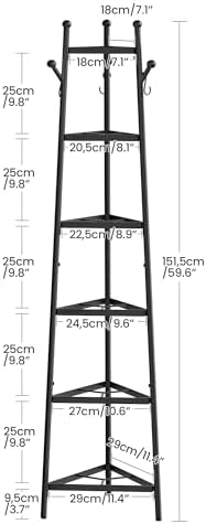 CHOEZON Pot Racks, 6-Tier Cookware Stand, Triangle Shelf Storage Tower for Kitchen, Pans Pots Storage Rack, Metal Wire Shelf Organizer, Corner Shelf, for Kitchen, Living Room, Black TPR15BB