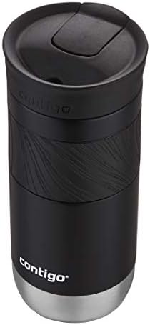 Contigo Byron Vacuum-Insulated Stainless Steel Travel Mug with Leak-Proof Lid Reusable Coffee Mug or Water Bottle BPA-Free 16oz Licorice Keeps Beverages Hot for 6 Hours or Cold for 12 Hours