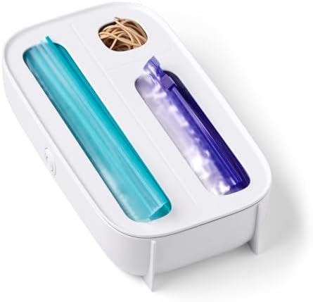 YouCopia StoraBag Drawer Food Bags Dispenser, 3-Slot, Plastic Sandwich Bag Organizer For Kitchen Storage, White