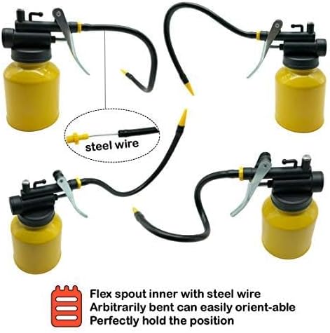 Hand Pump Oiler Can Professional Level 8 oz. Capacity Pump Oiler