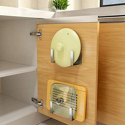 Pot Lid Rack, Wall Mounted 304 Stainless Steel Pan Lid Organizer Holder
