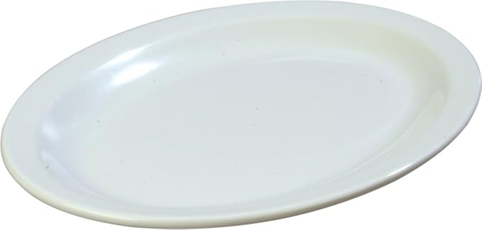 Carlisle FoodService Products Kingline Plastic Oval Platter Oval Tray for Home and Restaurant, Melamine, 12 x 9 Inches, White, (Pack of 12)