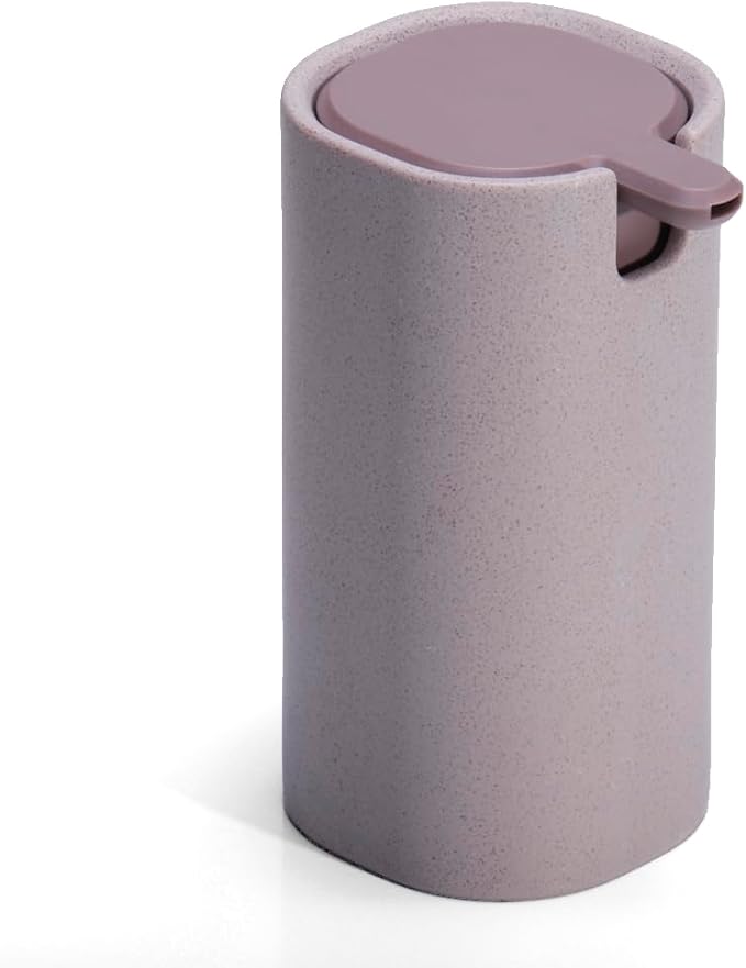 LINE+ARC Modern Easy-to-Press Soap Dispenser. No-Rust Cute Bathroom Pink Marble