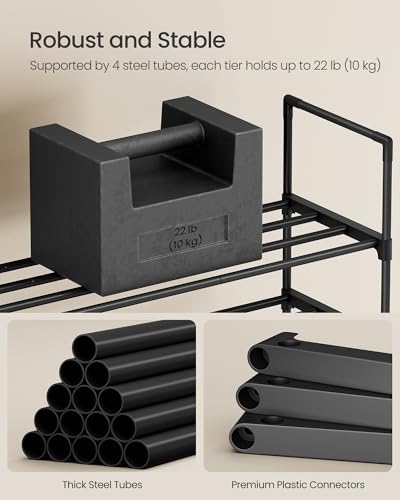 SONGMICS Shoe Rack, 10-Tier Shoe Organizer, Metal Storage Shelf