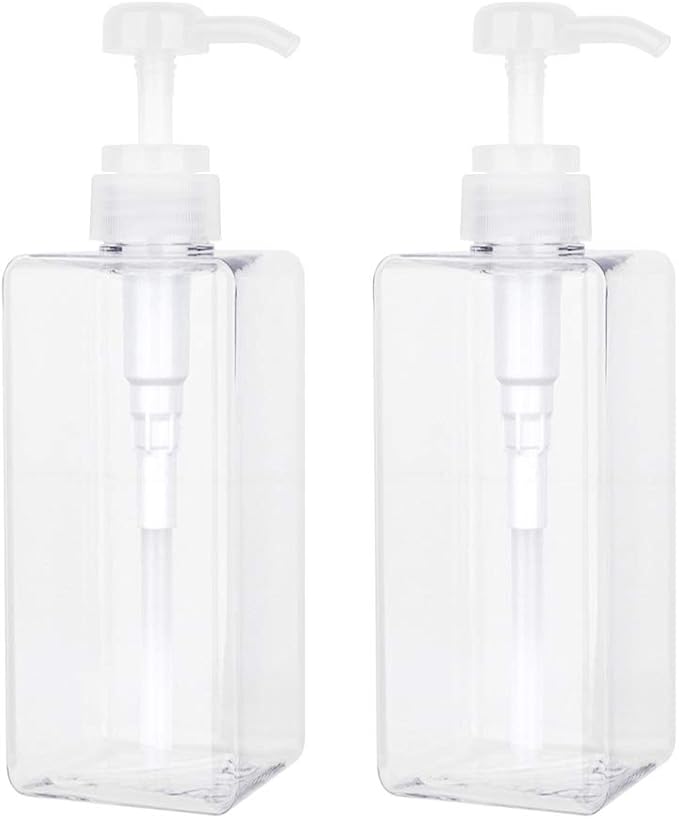 Pump Bottle, Refillable Plastic Empty Lotion Soap Dispenser Liquid Container