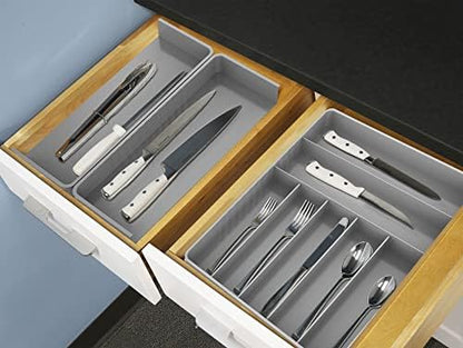 Simple Houseware Expandable Kitchen Drawer Flatware Organizer, Gray
