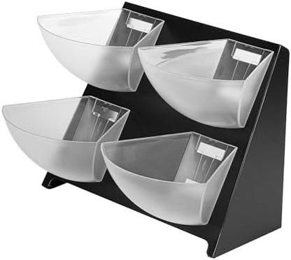 Restaurantware-Met Lux 15.5 x 10 x 10.5 Inch Coffee Accessory Caddy, 1 Premium Coffee And Condiment Organizer - 4 Removable Compartments, Black Steel Breakroom Organizer
