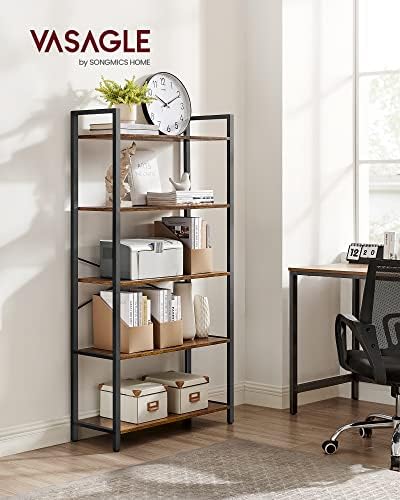 VASAGLE 5-Tier Bookshelf, Bookcase with Shelves, Storage Shelf, Living Room