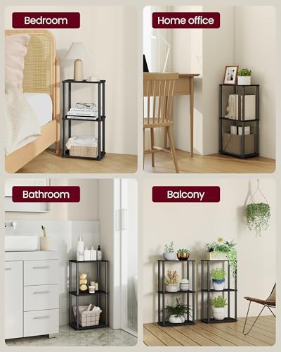 VASAGLE 3-Tier Shelf, Storage Shelves, Bookcase with Shelves, Living Room