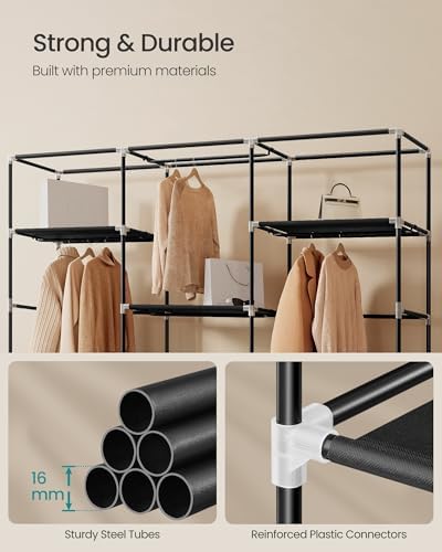 SONGMICS Portable Closet, Fabric Wardrobe, Clothes Rack with Shelves