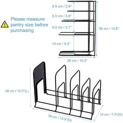 Toplife Heavy Duty Pan Organizer,5 Tier Storage Rack for Cast Iron Skillets
