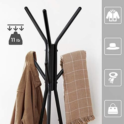 VASAGLE Coat Rack Freestanding, Hall Tree with 2 Shelves