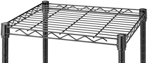 Whitmor 1 Tier Supreme Stacking Shelving Unit, Wire Metal Home Storage Organizer, 15" L x 14" W x 15" H, Black