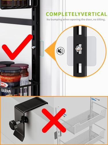 9-Tier Over Door Storage Rack, Heavy Duty Metal Hanging Organizer for Kitchen, Black